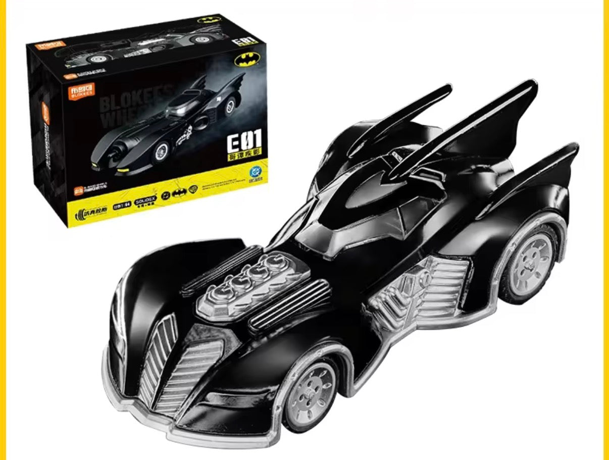 Blokees Wheels E01 DC Batman Car Gotham Shadow Batmobile BlindBox 1:64 Model Kit.