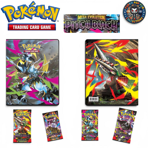 Exclusive Ultra Pro - Pokemon - Mega Evolution - Pitch Black - 9 Pocket Portfolio + 2 Booster Packs.