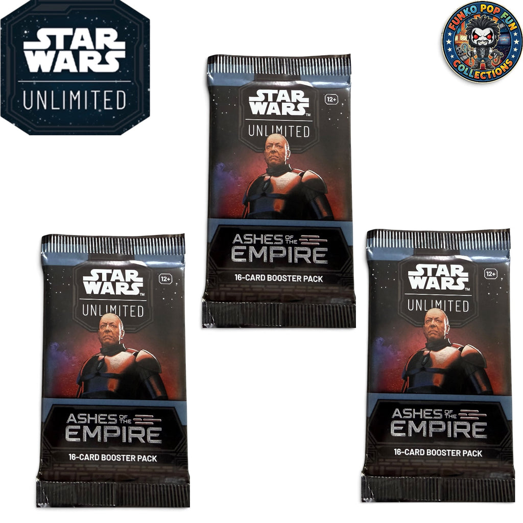 3x Star Wars Unlimited Ashes of the Empire Booster Pack Set.