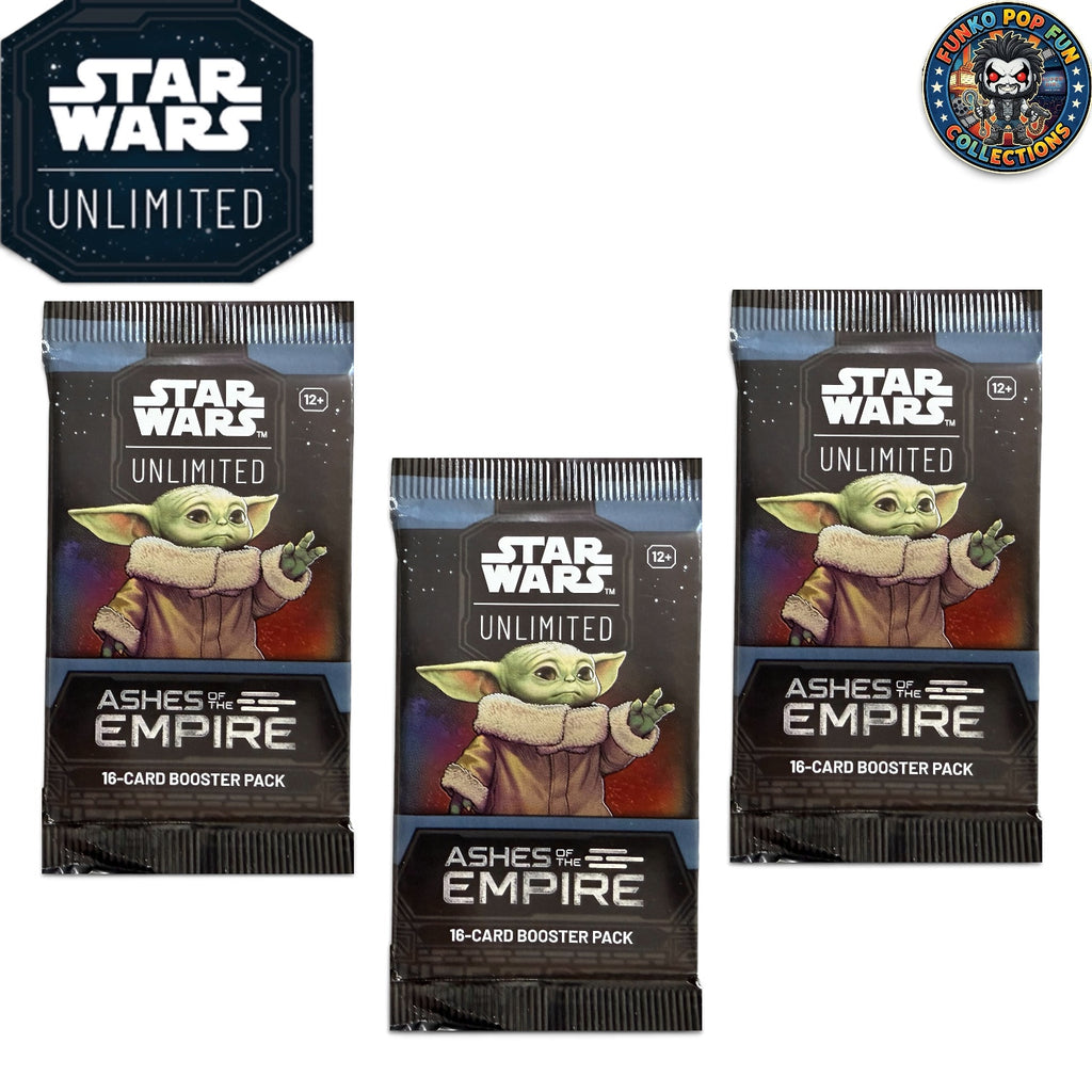 3x Star Wars Unlimited Ashes of the Empire Booster Pack Set.