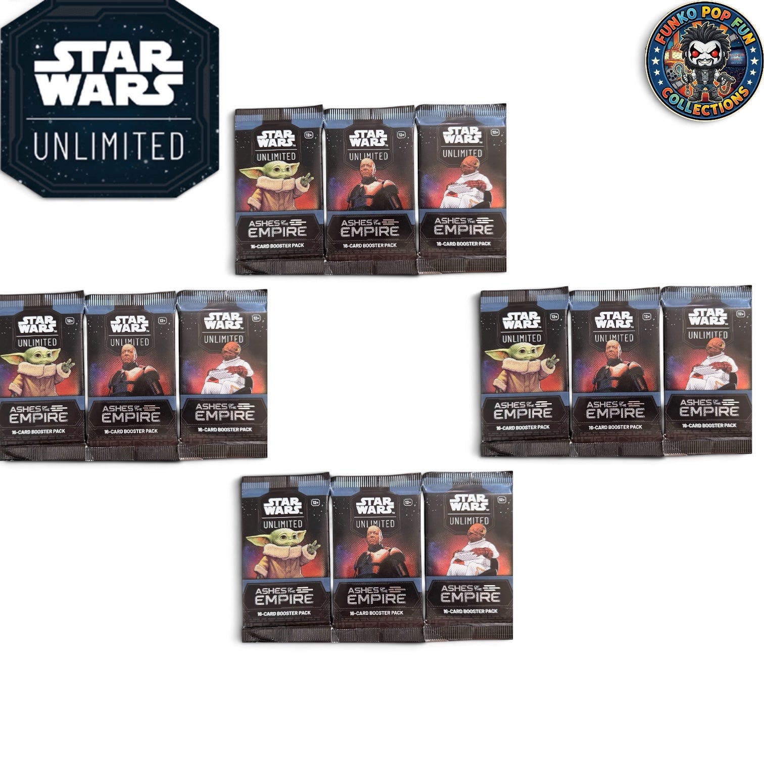 3x Star Wars Unlimited Ashes of the Empire Booster Pack Set.