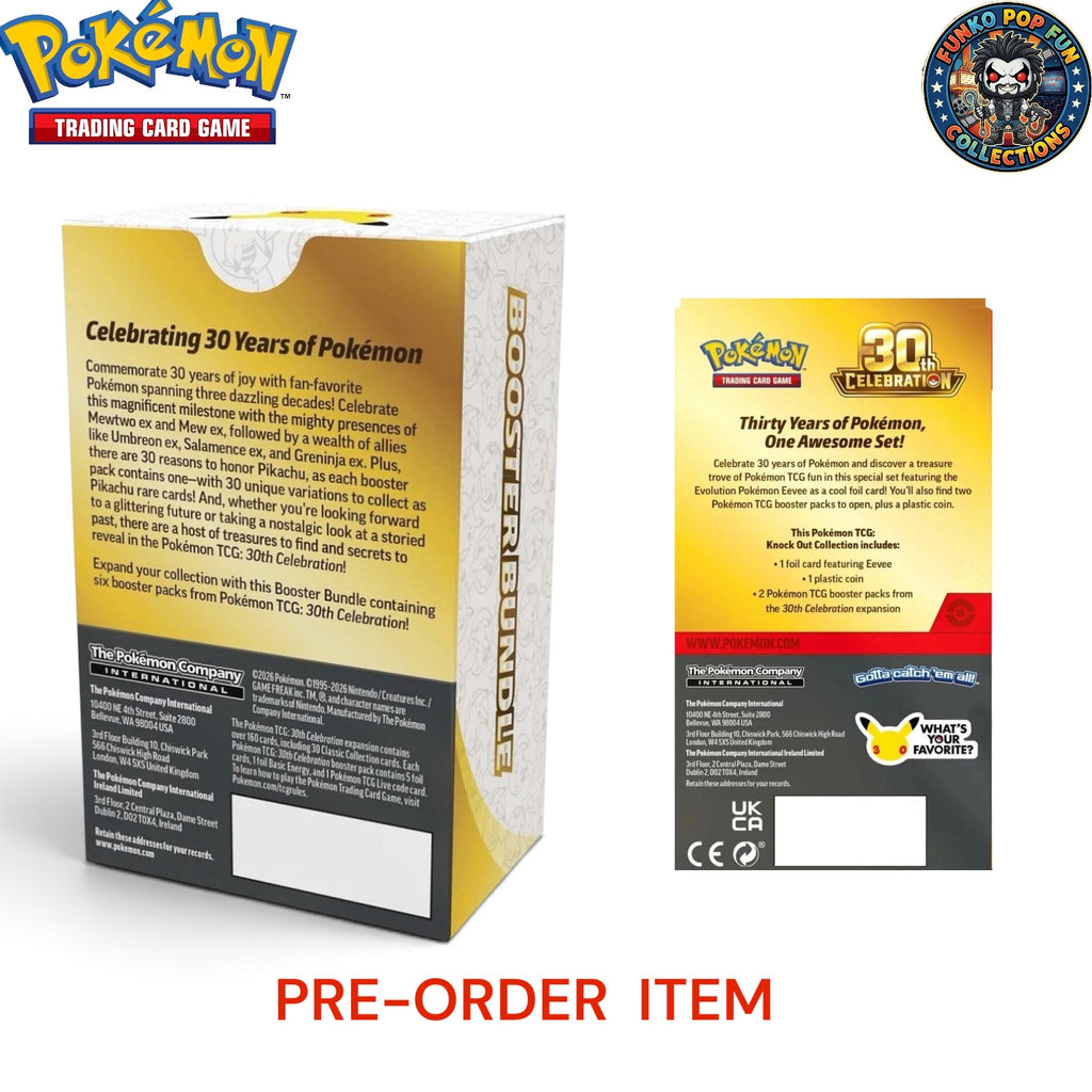 Pokémon TCG 30th Celebration Booster Bundle Box + Knock Out Collection Kit 30 Cards Booster Eevee *PRE-ORDER*