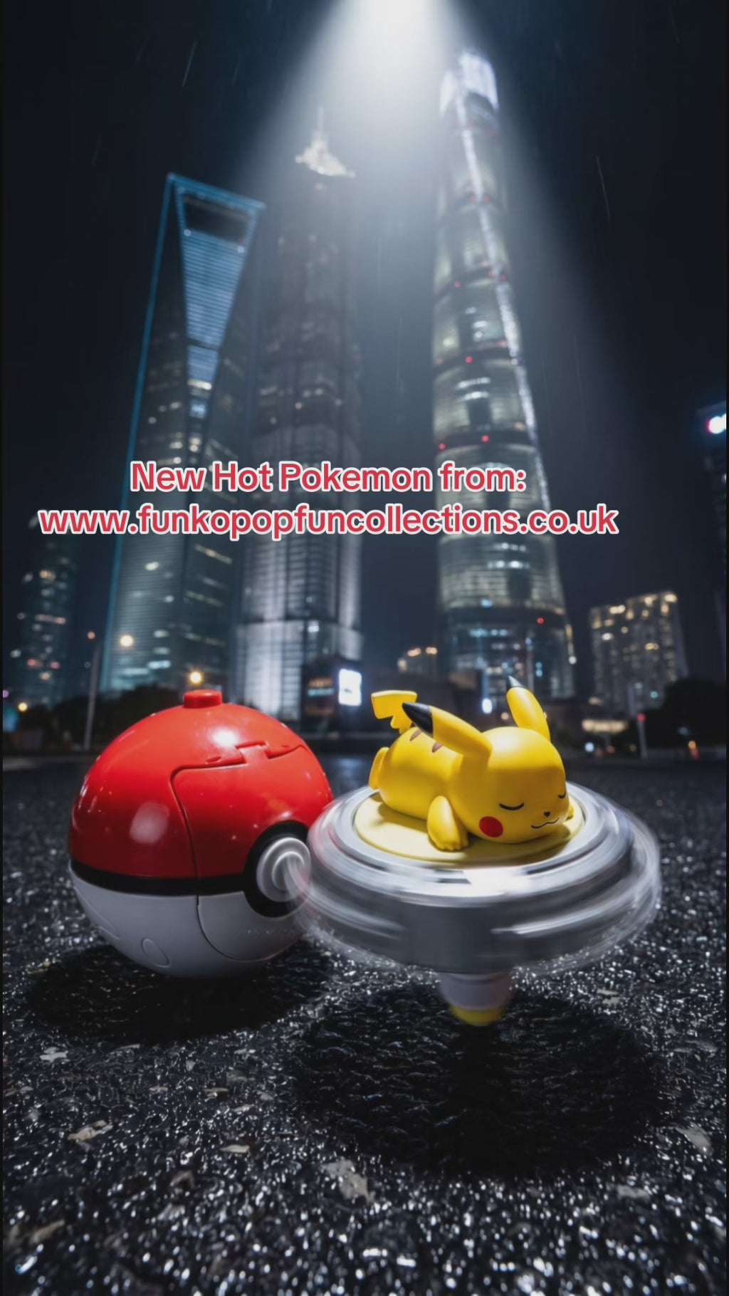 New Pokémon Pikachu The Electric Dynamo Spinning Battling Top.