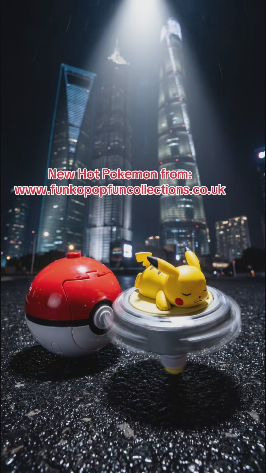 New Pokémon Pikachu The Electric Dynamo Spinning Battling Top.